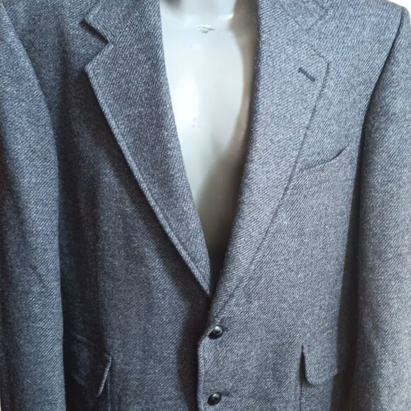 Mens 44 XL Western Blazer Vintage 90's Wool Tweed Leather Elbow Patch Mexico - Picture 2 of 11